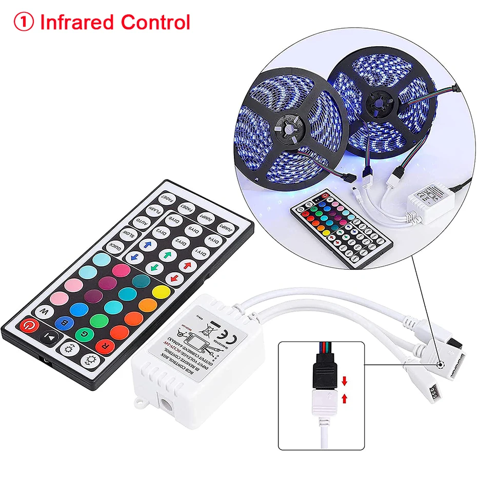 Tuya Smart Controller for Led RGB Strip Light Tape Dimmer DC12V IR Remote Bluetooth APP Wifi Control Work with Alexa Google Home