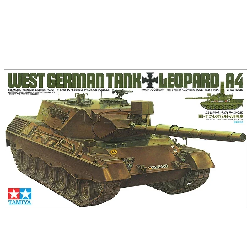 TAMIYA 35112 1/35 West German Tank Leopard A4 Military Assembled Scale Model Kit DIY Toy, Collection Birthday Gift