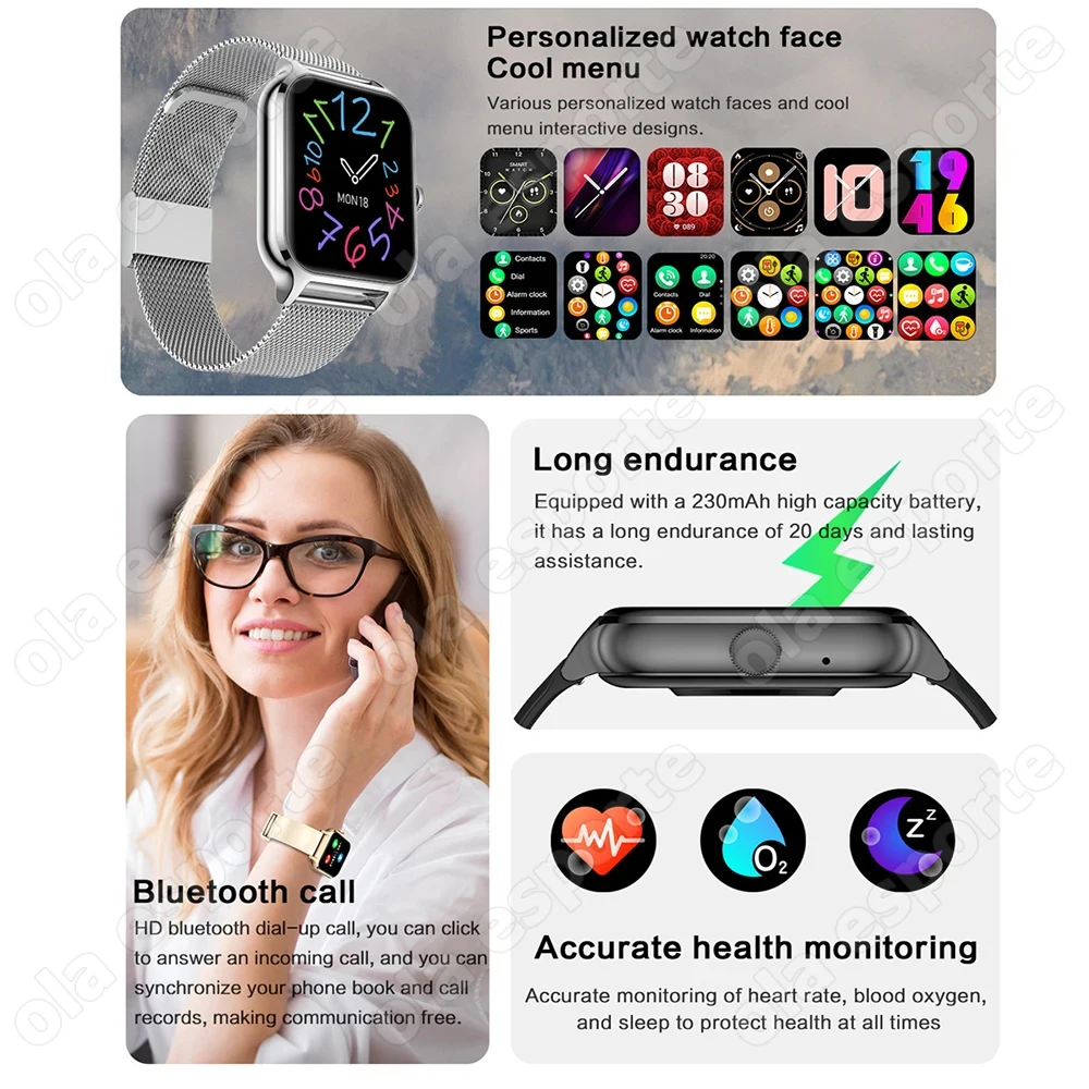 2026 Outdoor Smart Watch Heart Rate BT Answer Call Sleep Health Monitoring Weather Sports Pedometer Message Push Smartwatch H10