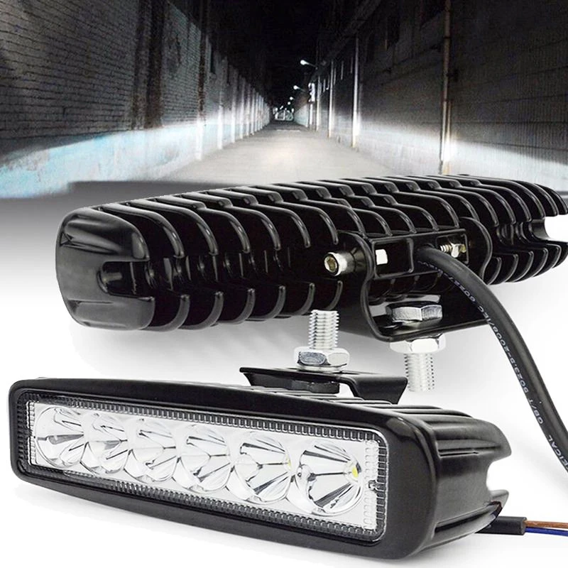 LED Work Light Strip Shape Bar 6000K Flood Spot White Off Road Car Light IP67 Waterproof Auto Parts Multiple Scenes Driving Aid