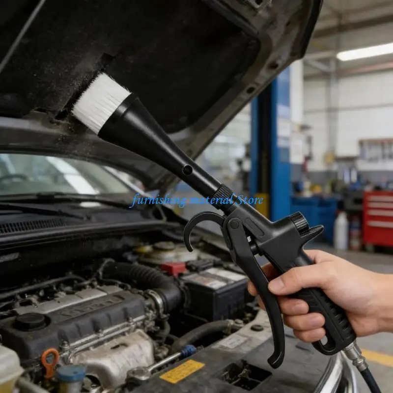 Y5GD Double Function Air Blower And Brush Tool For Dusting Car Computers Appliances