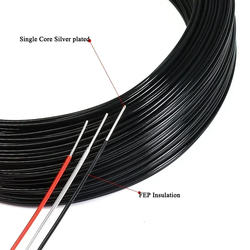 5~50M PTFE Wire 30~20AWG FEP Insulation Silver Plated High Purity OFC Copper Cable HiFi Audio Speaker Headphone Line Single Core