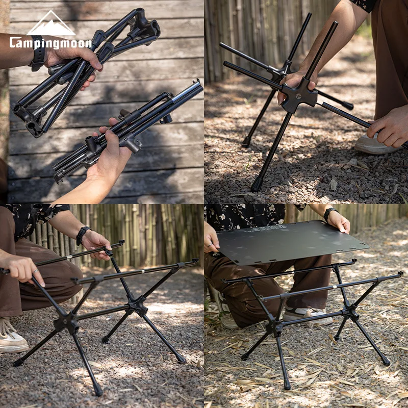 CAMPINGMOON T-510 Aluminum Alloy IGT Tactical Table Camping Storage Rack Outdoor Portable Foldable Table For Picnick