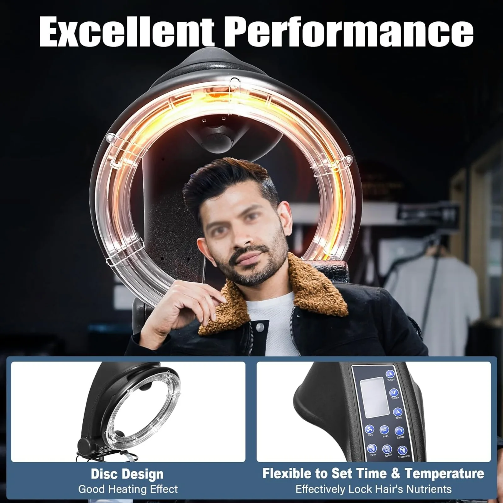 

Infrared Surround Hair Dryer, 3-in-1 Standing Hair Dryer 110V 1200W 360° Rotating Steam Hair Dryer Adjustable Height