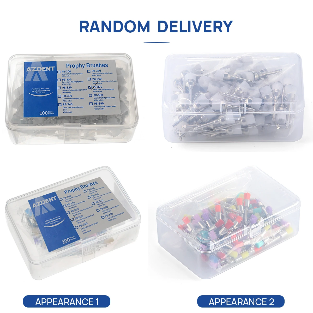 AZDENT 100 teile/schachtel Dental Nylon Schüssel Polieren Polierer Prophy Pinsel Flache Form RA Latch Typ Einmalige Verwendung Dental Materialien – Detail 1