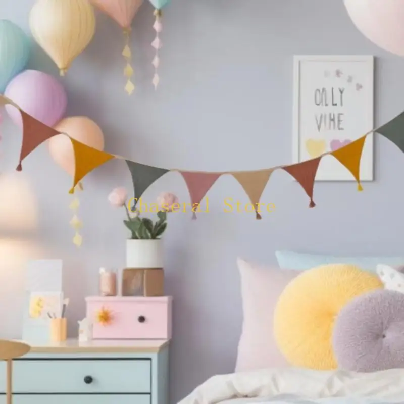 

E7CE Washable Cotton Counter Bunting Garland Vintage Baby Show