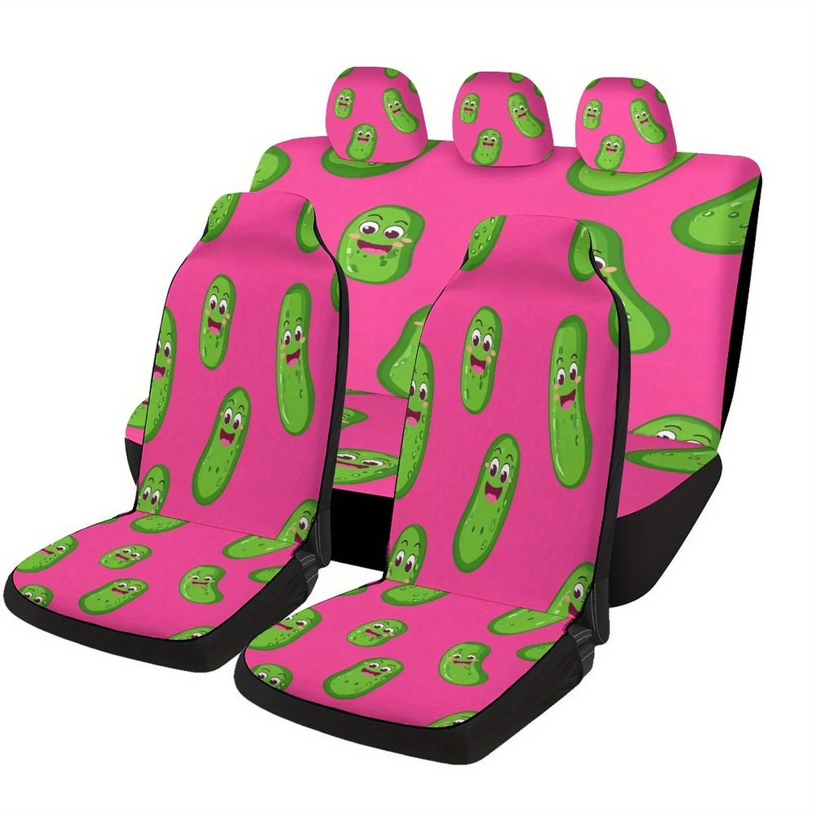

Pickle Party Themed Car Seat Covers Set For Most Cars, Fashionable Decorative Car Seat Protector Covers Full Set, Universal Car