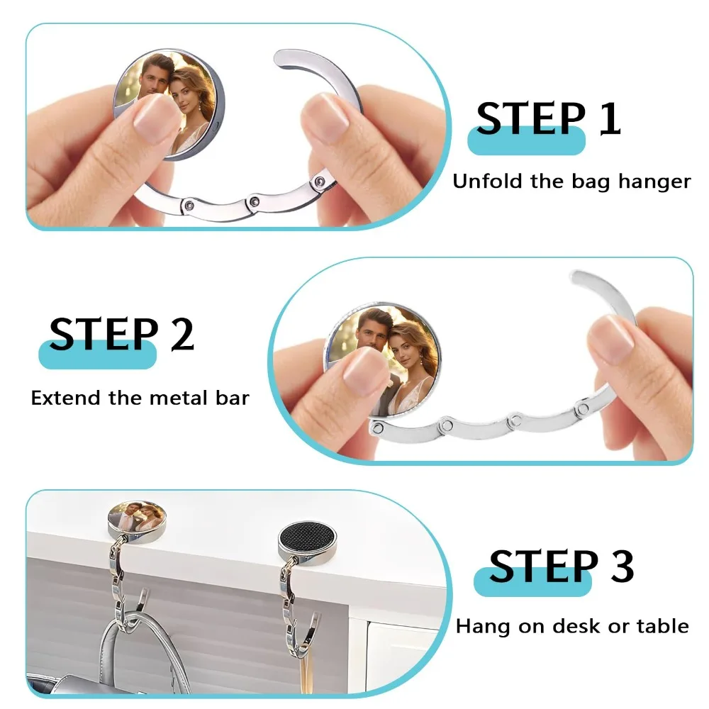 NEW Foldable Handbag Hook Marble Pattern Creative Purse Hook for Women Durable Portable Briefcase Hanger Girls Gift