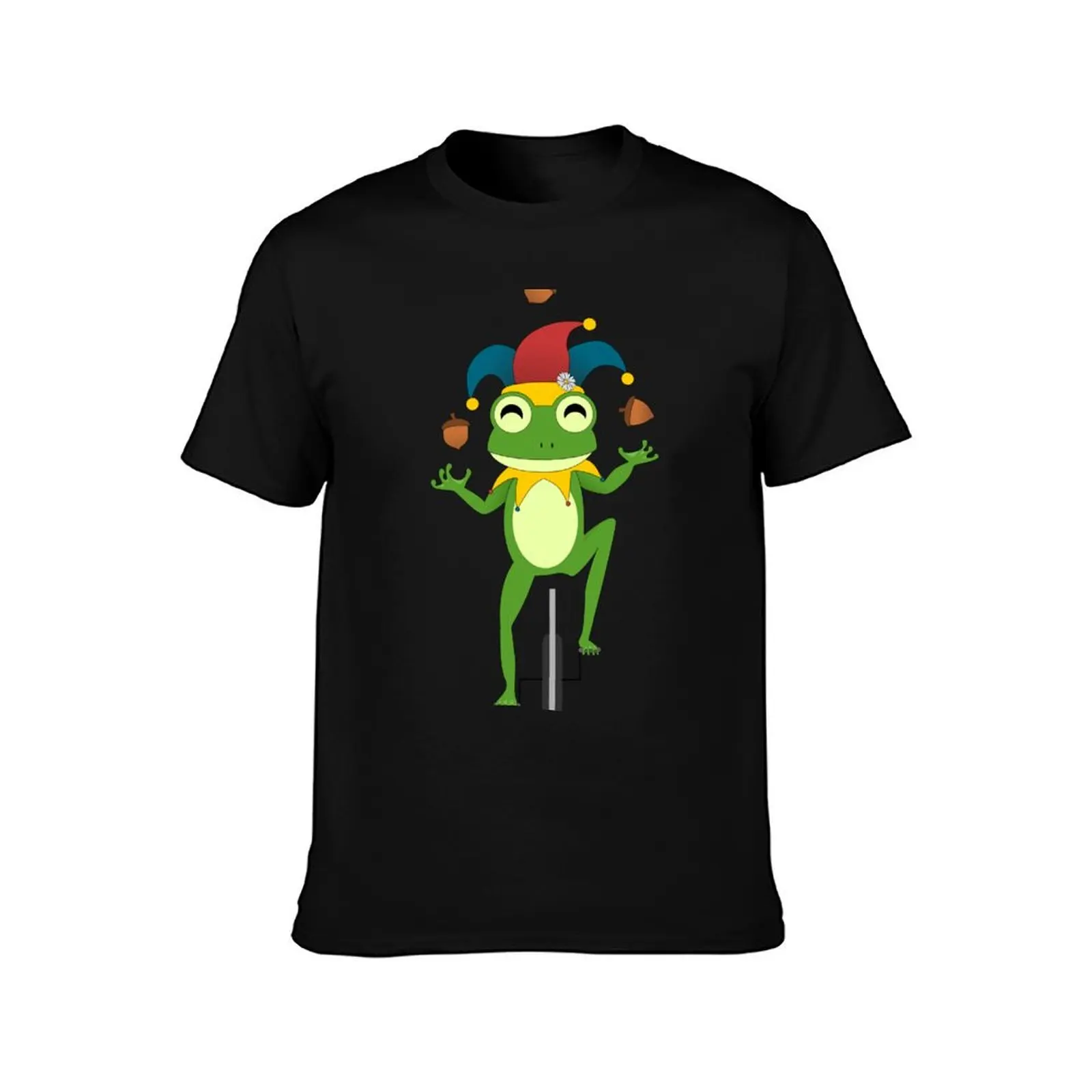 Jester Frog Juggling Acorns T-Shirt Summer Fashion Casual Tee Shirt