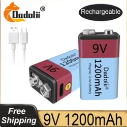 2024 9V 1200mAh li-ion Rechargeable battery Micro USB Batteries 9 v lithium for Multimeter Microphone Toy Remote Control KTV use