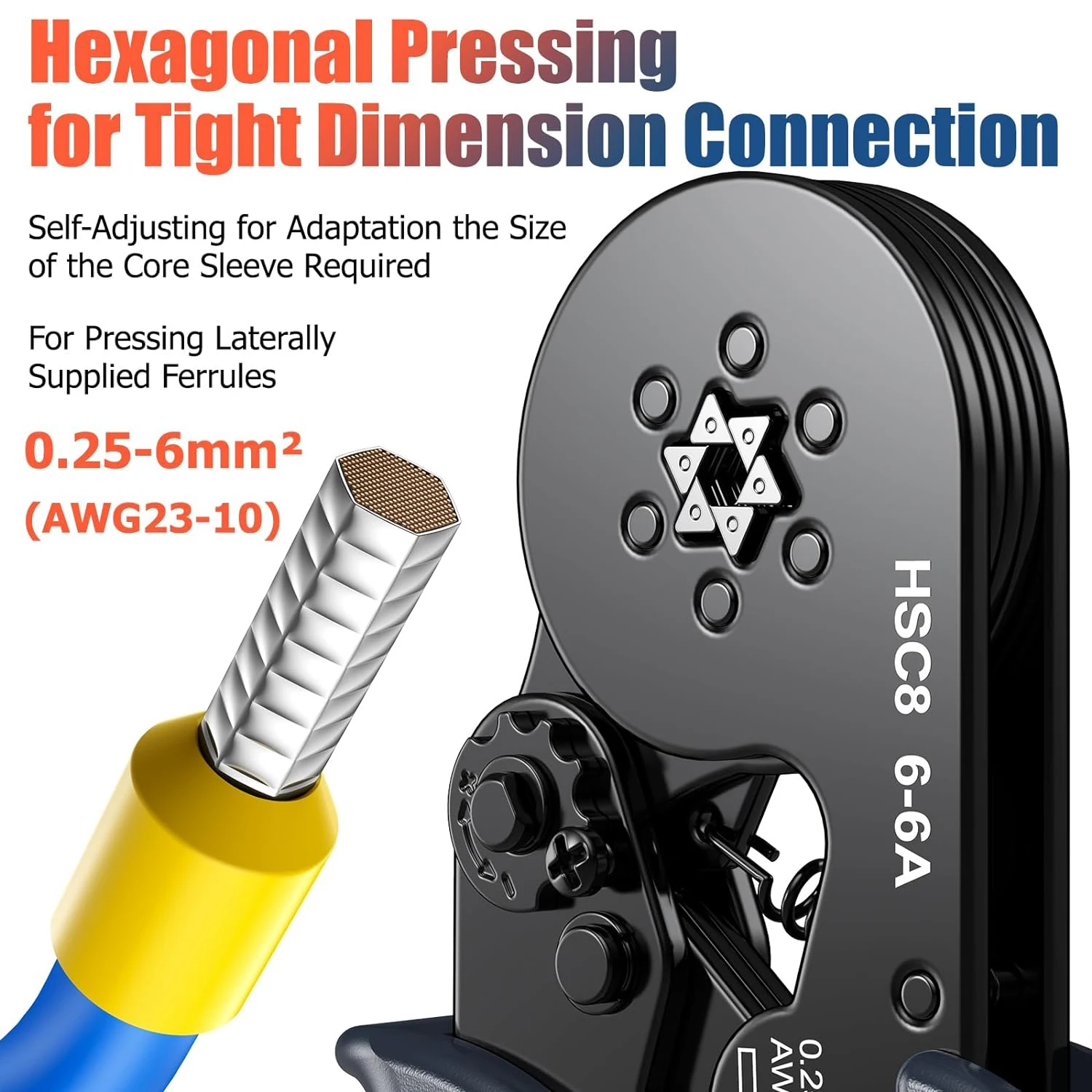 Rohr Terminal Crimpen Zange HSC8 6-4/6-6 Crimper Draht Mini Ferrule Crimper Werkzeuge Haushalt Elektrische Kit Mit box Draht Tipps