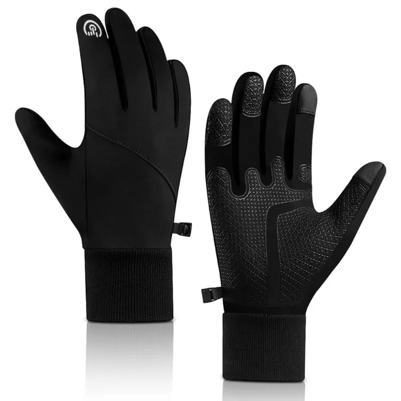 Fahrrad-Touchscreen-Handschuhe, Winterwarme Outdoor-E-Bike-Handschuhe, Kältebeständig und Gefüttert, Winddicht und Wasserdicht