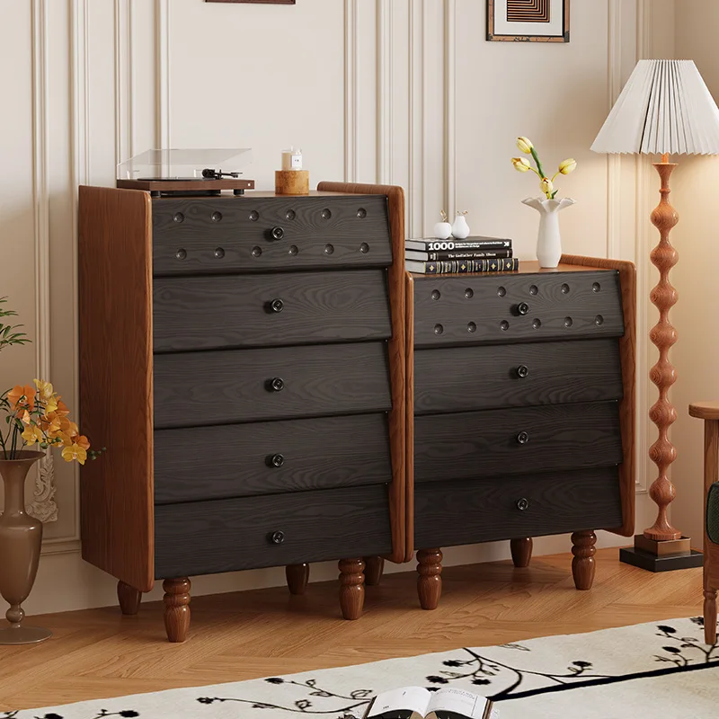 

Mid-style solid wood chest of drawers, household four or five chest of drawers, storage cabinets, bedside drawer cabinets