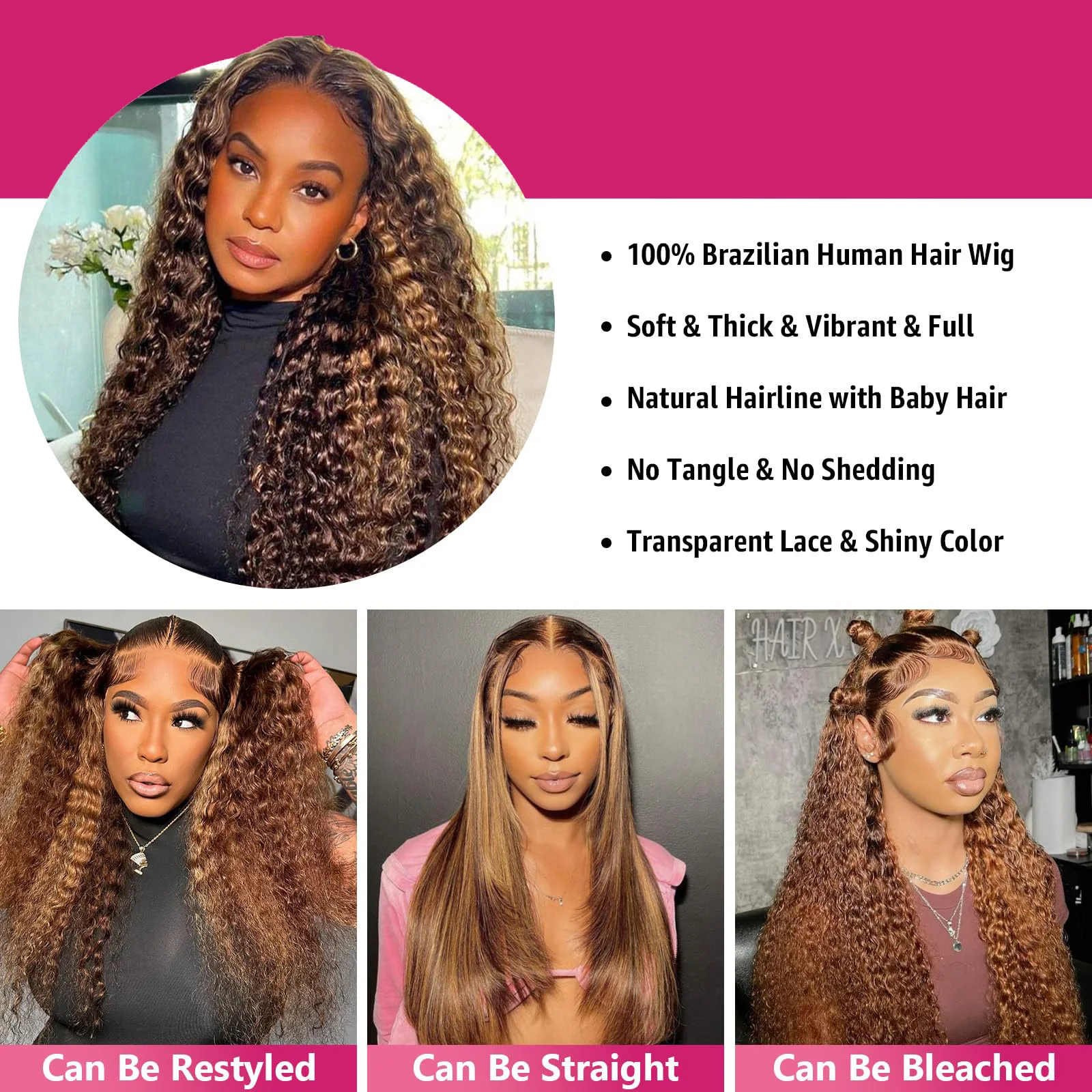 30 بوصة 200% الكثافة البني موجة عميقة 13x6 HD الدانتيل الجبهة قبل قطعها شعر الإنسان خصلات الشعر المستعار الإنسان للنساء شعر مستعار الإنسان