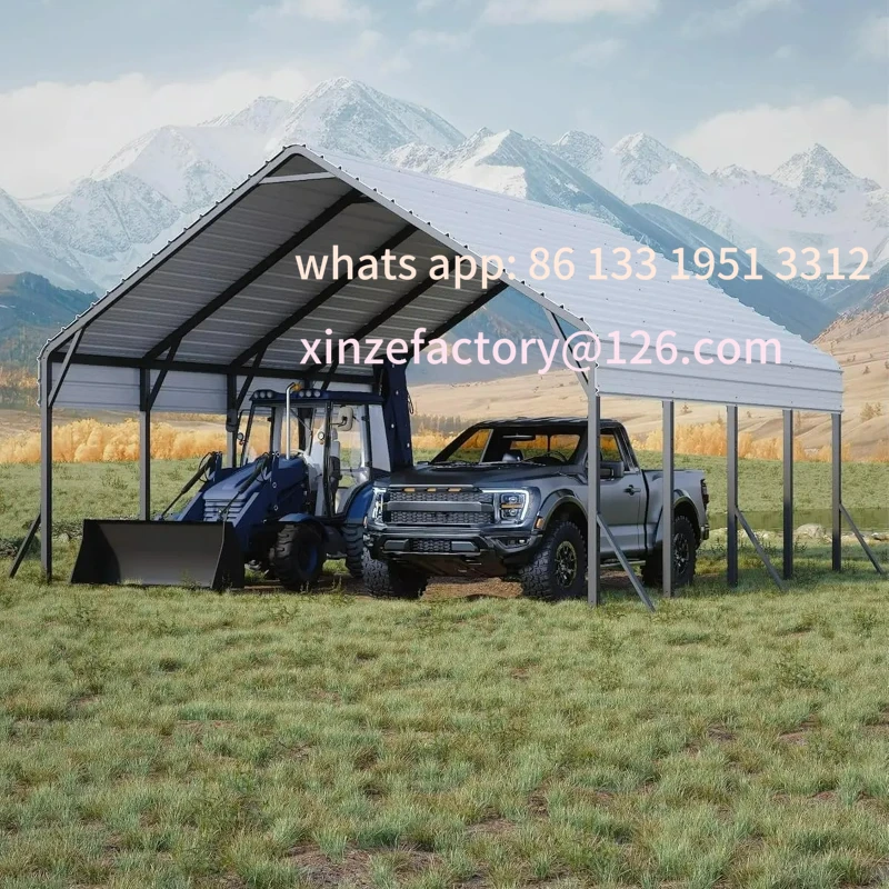 

Customizable 20'x20'x13' Metal Carport for 2 Cars, Heavy Duty Steel Frame for All Weather, Permanent Shelter for Boats