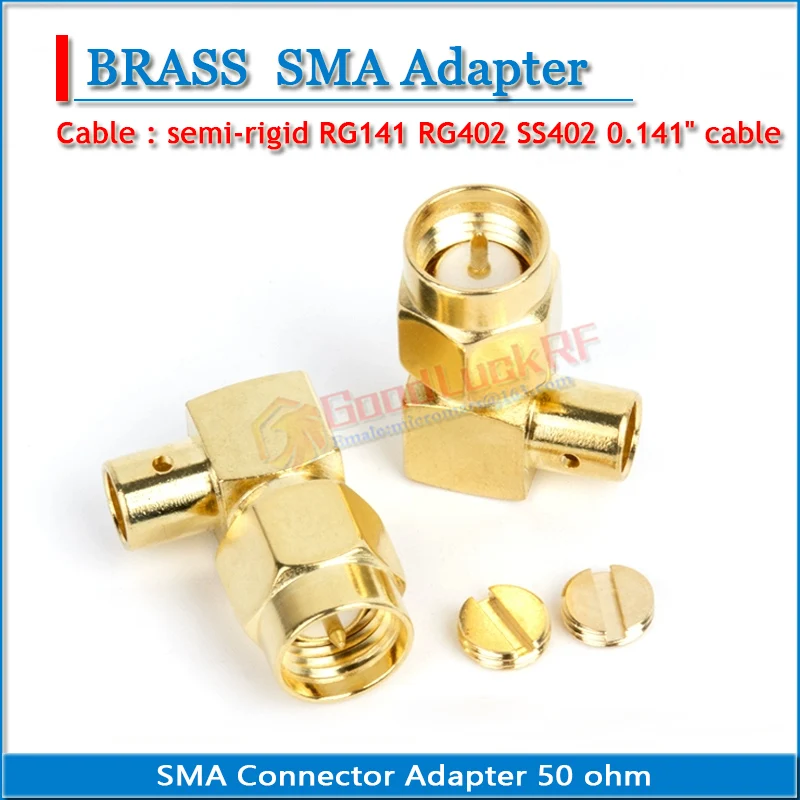 SMA Male Right Angle 90 Degree Solder for semi-rigid RG141 RG402 SS402 0.141