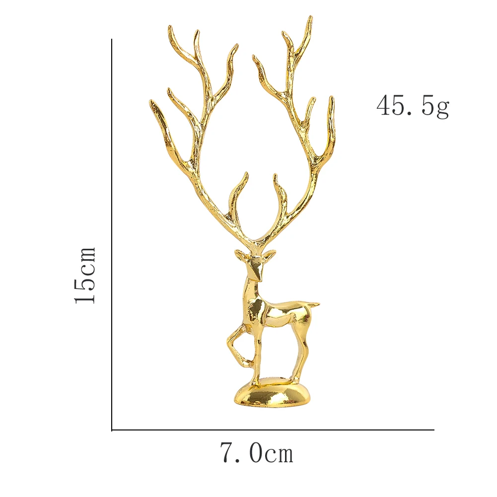 Gold Elk Animal Shape Figurine Alloy Electroplated Crafts Solid Metal Decorative Article Creative Home Decoration Accessories - Image 4