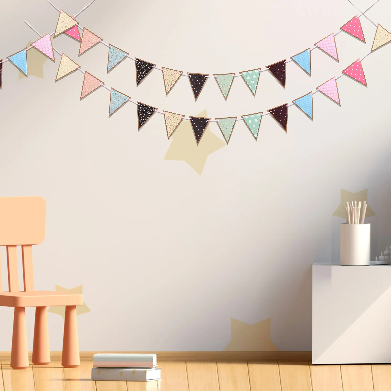 

10Pcs Special Festive Triangle Flags Unique Decorative Bunting Party and Classroom Props