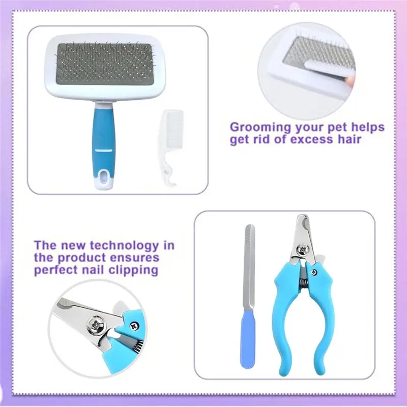 TFORU-8-Piece Mini Pet Grooming Kit, Grooming Kit, Including Pet Clippers And File, Etc.