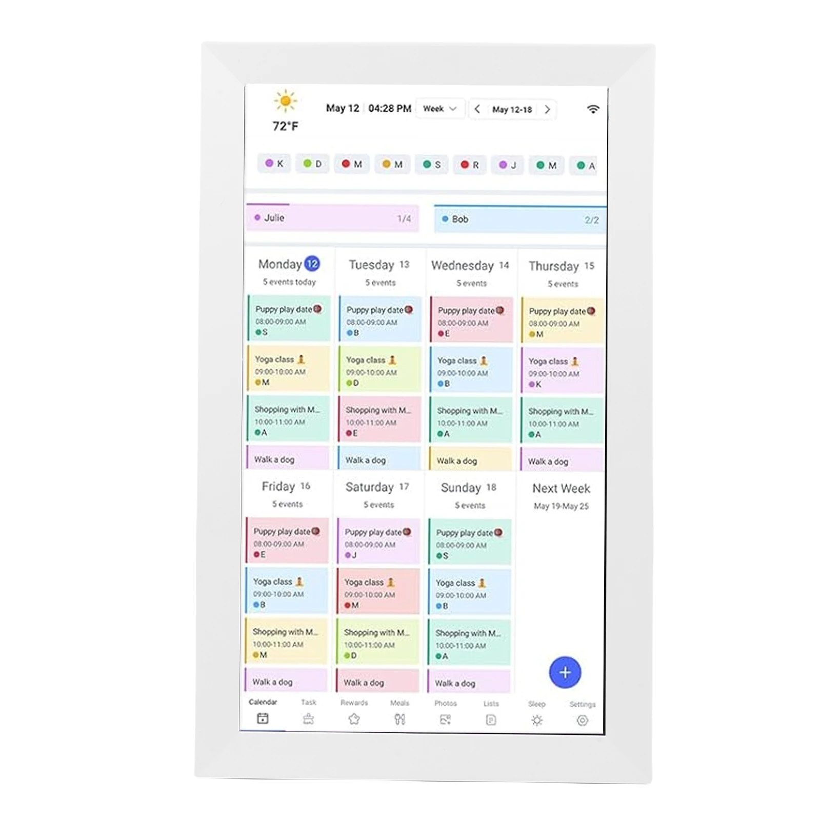 Calendário digital inteligente 1080P 15,6 polegadas Touchscreen WiFi Display interativo Moldura digital Calendário Planejador com APP