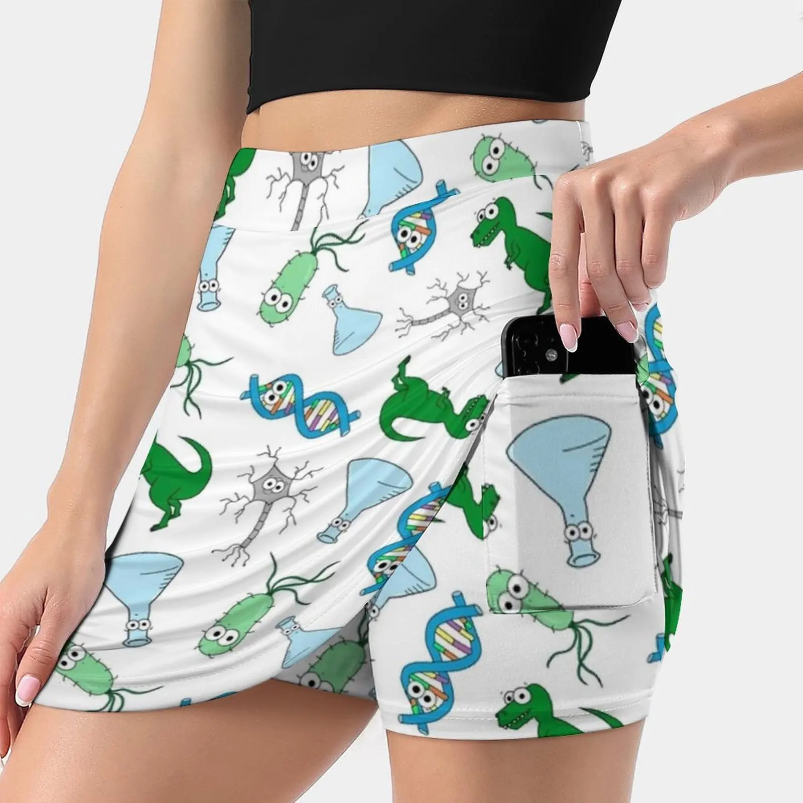 

Cute Science-On White Skirts Woman Fashion 2022 Pant Skirt Mini Skirts Office Short Skirt Science Biology Trex T Rex Dinosaur