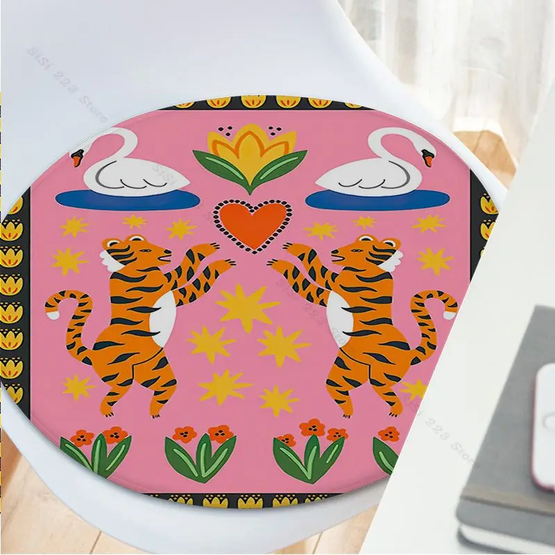 Abstract Pink Leopard Eyes Hand Heart Tiger Flower Square Seat Pad Household Cushion Soft Plush Chair Mat Office Bar Chair Pad