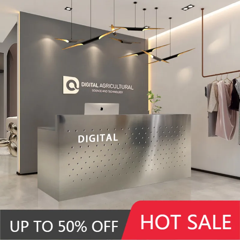 Nordic Display Reception Desk Modern Aesthetic Reception Desk Trendy Luxury Storage Escrivaninha Commercial Furniture