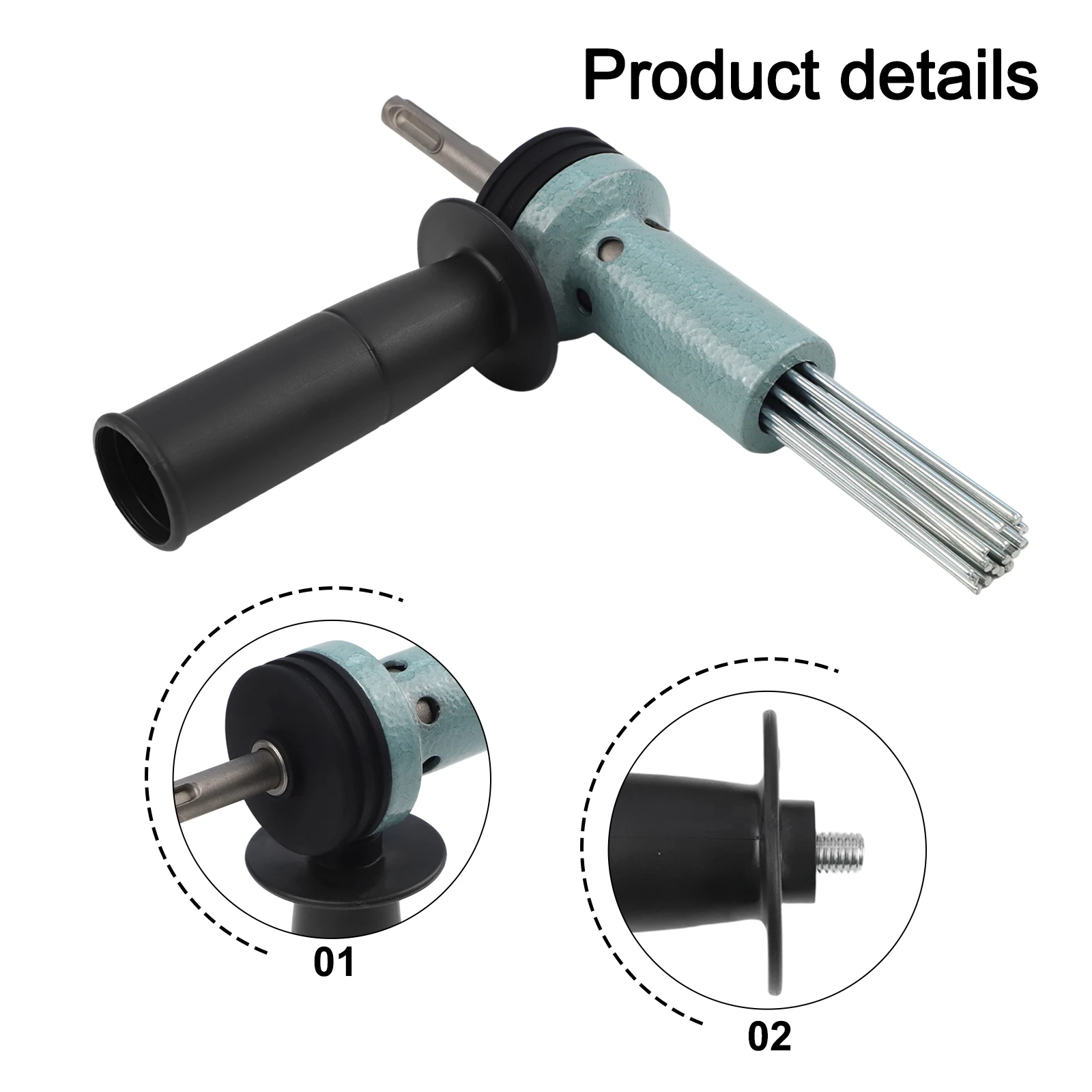Industrial Tool Electric Hammer Adapter Hardened Steel Construction Heavy-Duty Use 155mm 210mm Rust Removal Tasks