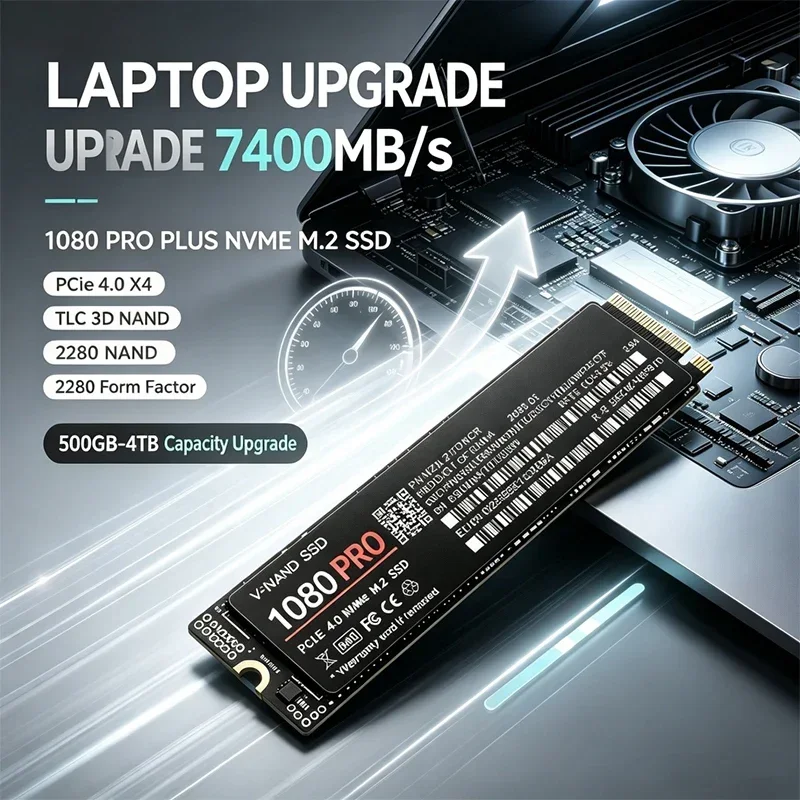 7400MB/s Internal M.2 NVMe SSD 1080PRO PCIe Gen4.0 X4 TLC 3D NAND 500GB 1TB 2TB 4TB 2280 Gaming Drive For PS5 PC Laptop