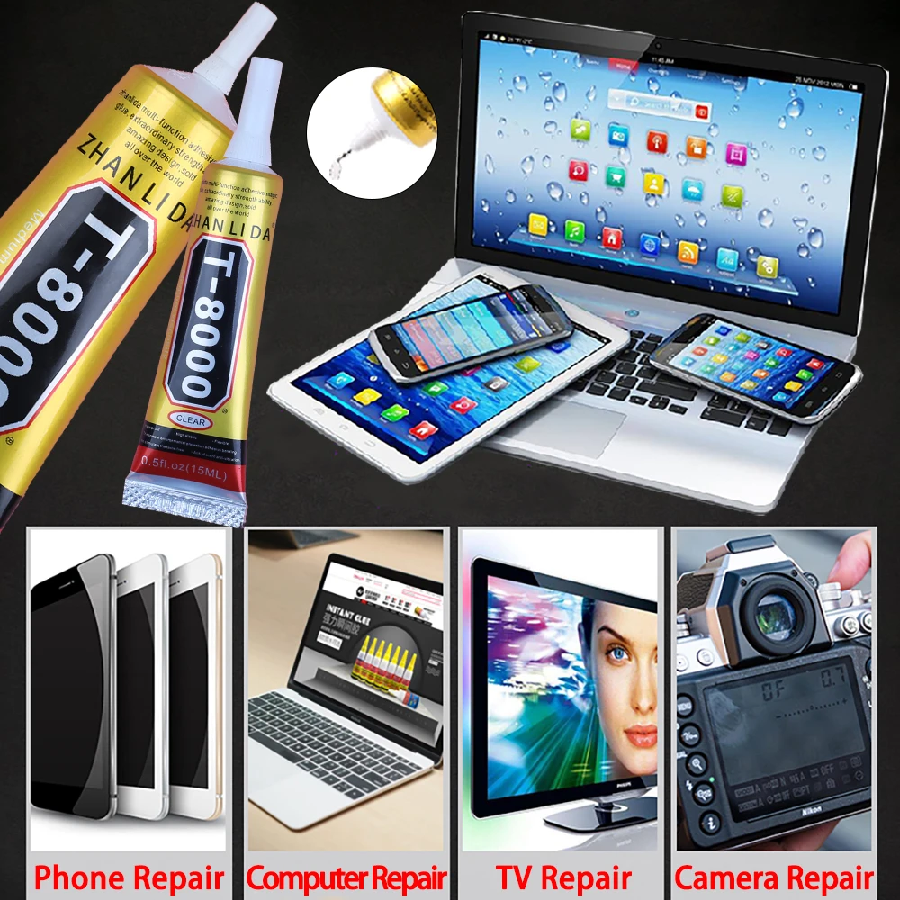 Transparent T8000 Glue Phone Repair Puzzle Model Jewelry Ring Fabric Wood Textile Super Adhesive T-8000 Precision Applicator Tip