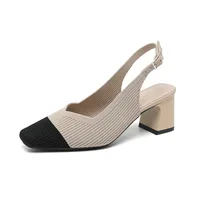 Coarse heeled sandals for women, fly woven shoes - Image 4