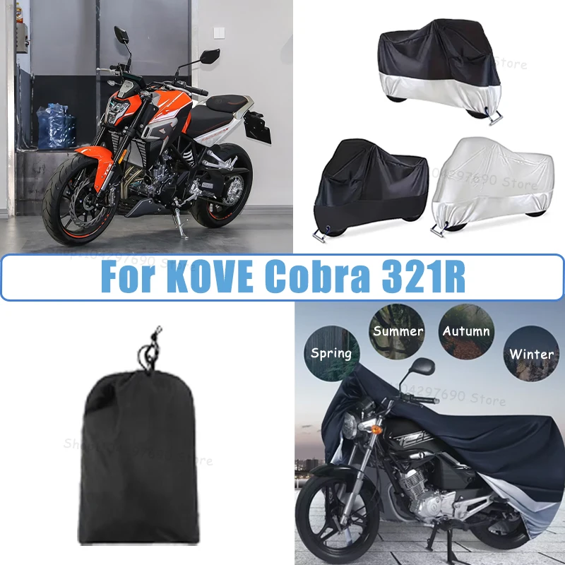 210D Oxford Motorcycle Cover Waterproof All Season UV Protection For KOVE Cobra 321R Anti-Tear Windproof Motorbike Cover