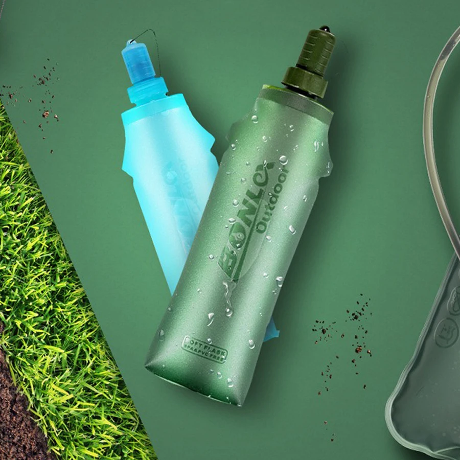 

TPU Leak-Proof Sports Water - Outdoor Sports, Mountain Climbing, Picnic - Soft Flask Portable Folding Kettle