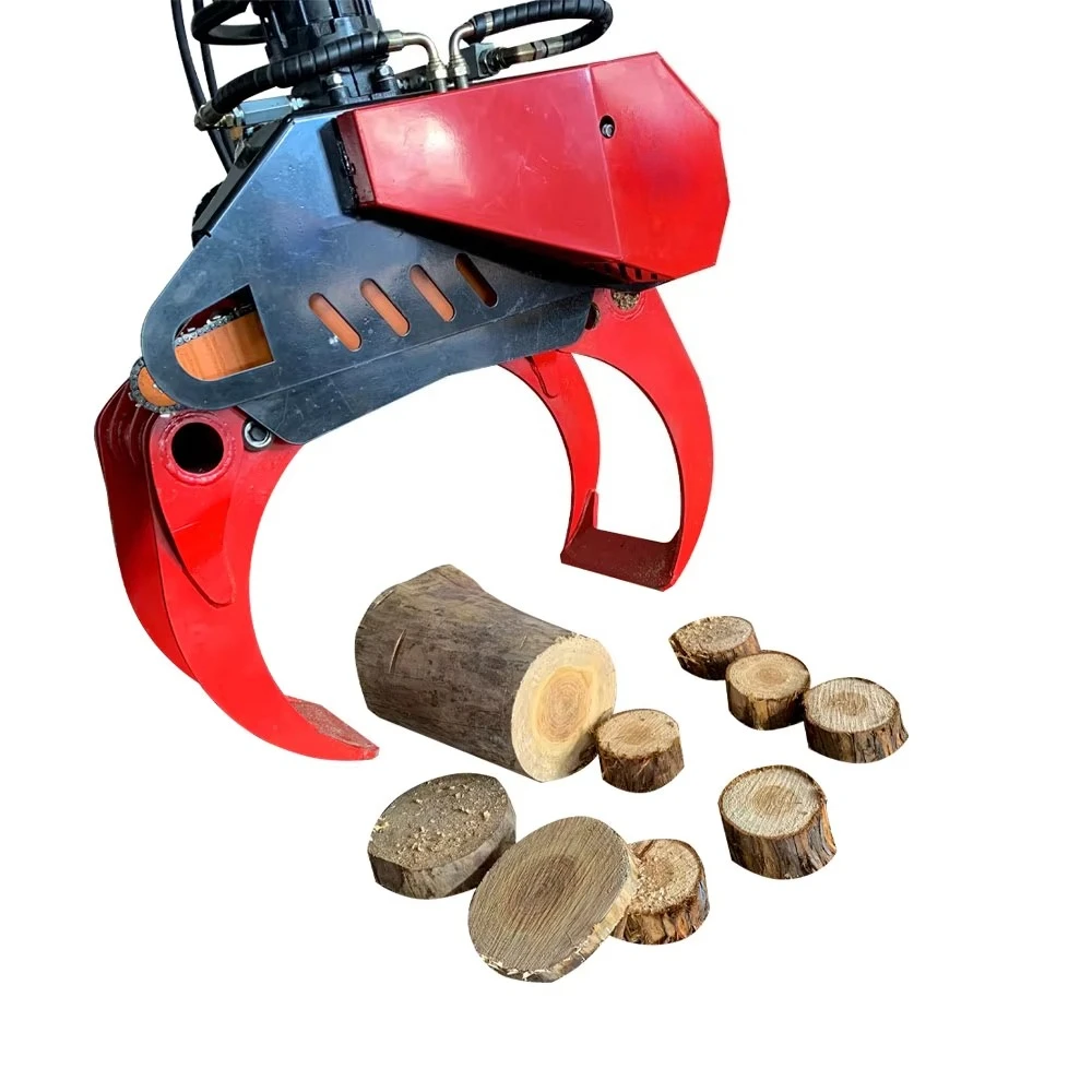 360 Degree Rotating Hydraulic Log Clamp Saw for 5 -10 Ton Excavator with Anti Block System Tree Shear Attachment