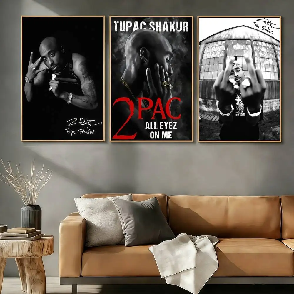 2PAC S-ShakurS Poster Stickers Art Print Retro Vintage Wall Decor HD Living T-TupacS Room Home Office Gift Occasion