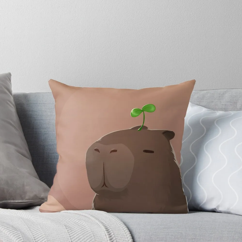 Capy Sprout Throw Pillow Pillows Aesthetic Sofa Pillow Cover Christmas Pillowcase Cushion Child pillow