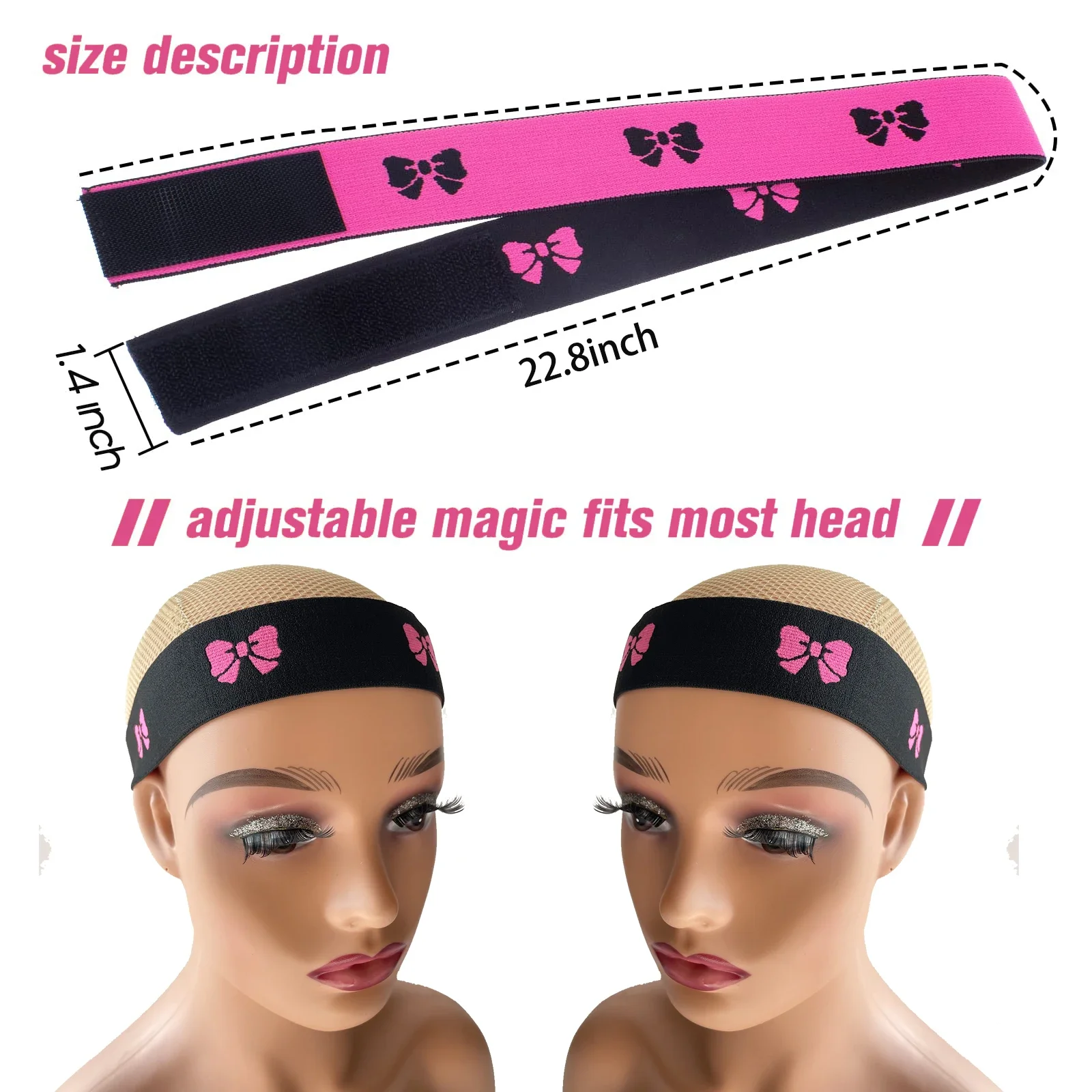 Elastic Band for Wig Edges Wrap Wig Band Lace Melting Band to Lay Edges Baby Hair Edge Adjustable Wig Melt Bands Wholesale