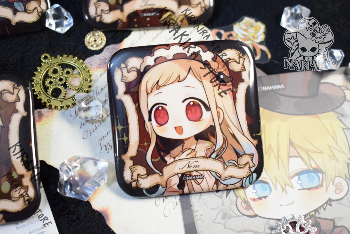 Nene Toilet-bound Hanako-kun double flash Anime Badge Yugi Amane Minamoto Kou Cartoon brooch Emblem Cosplay Breastpin Pendants