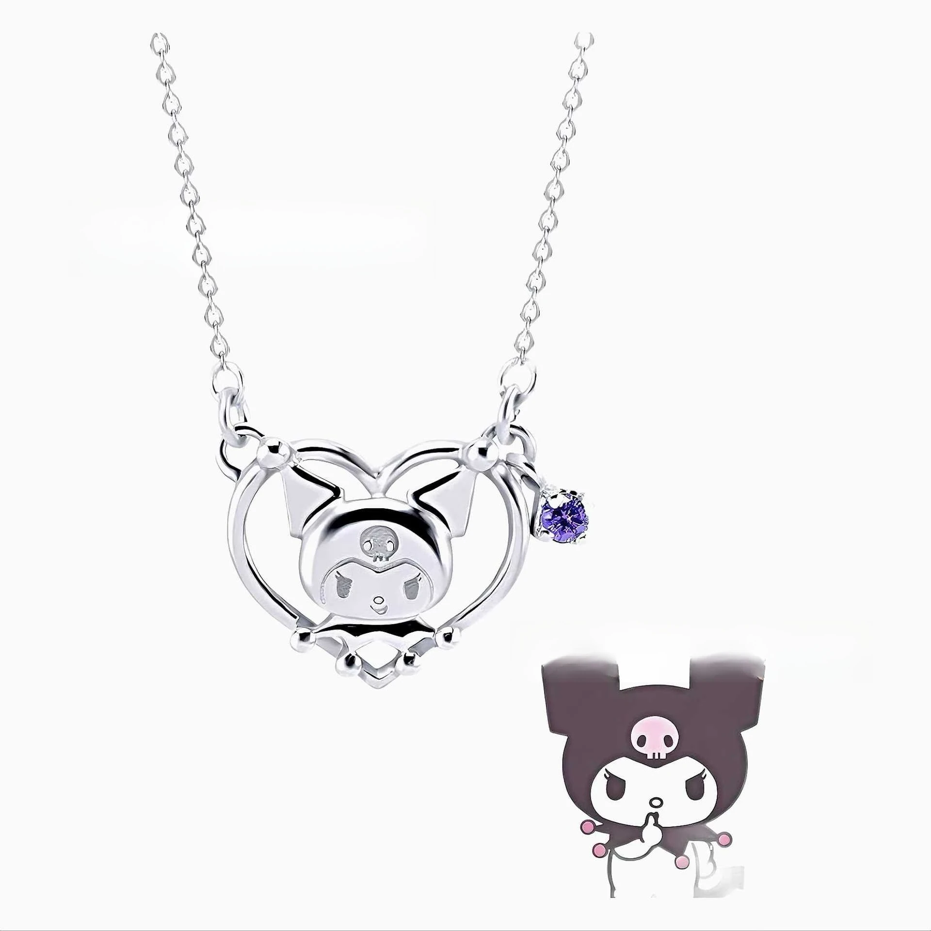 

Женское ожерелье Miniso Sanrio Cool Lomi Kuromi с нишевой модной изысканной милой цепочкой на ключицу