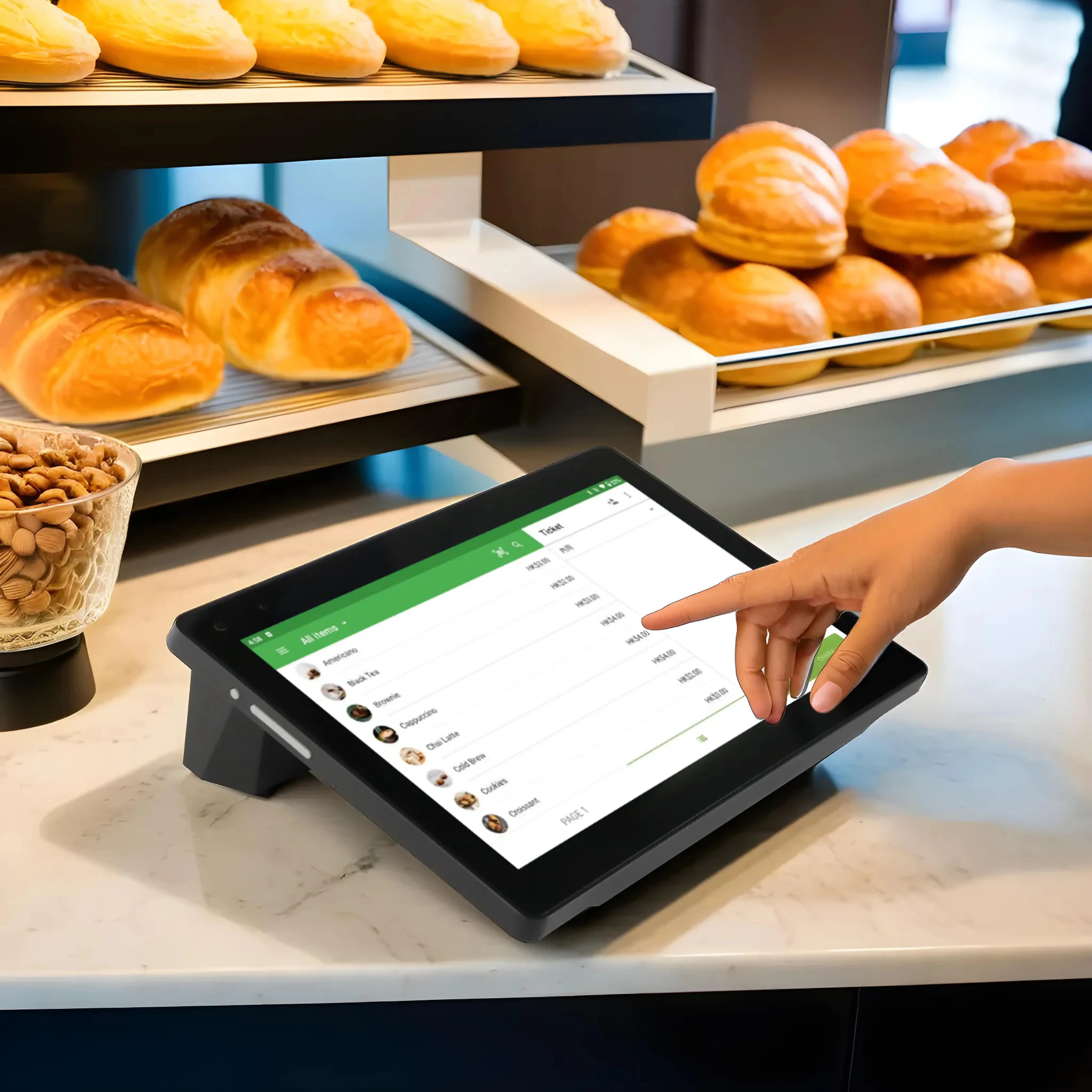 MHT-D2 Nuevo diseño Sistema Pos de restaurante Pedido práctico Pantalla táctil de 10,1 pulgadas Pastilla de caja registradora Android barata para el mercado de agricultores
