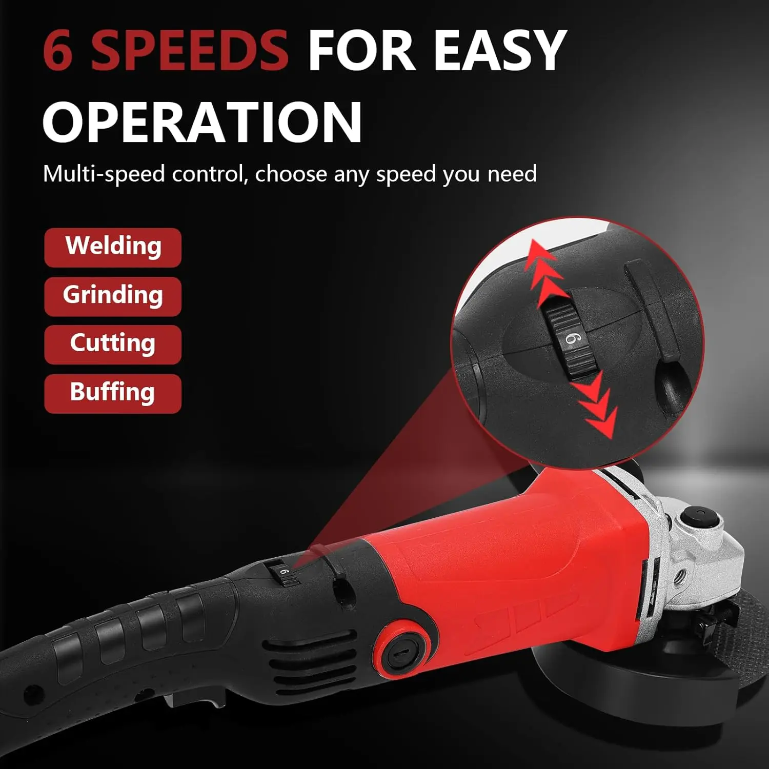 125 ミリメートルアングルグラインダーダイヤモンド電動切断グラインダー 220V 1300 ワット 6 速度電動 DIY 研削切断研磨電動工具