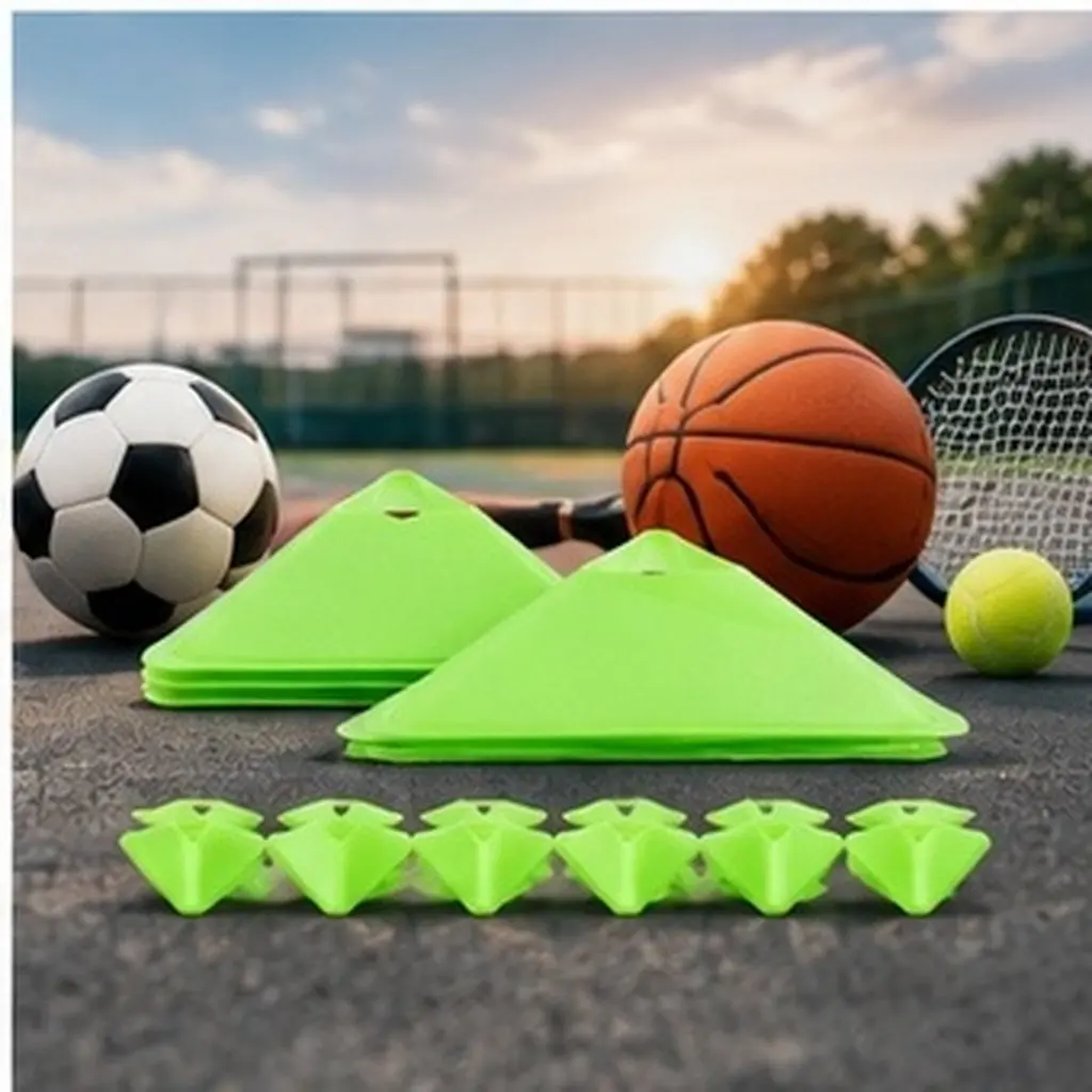12Pcs Training Mark Discs Multi-Function Soccer Cones Football Speed Agility Exercise Soccer Training Supplies
