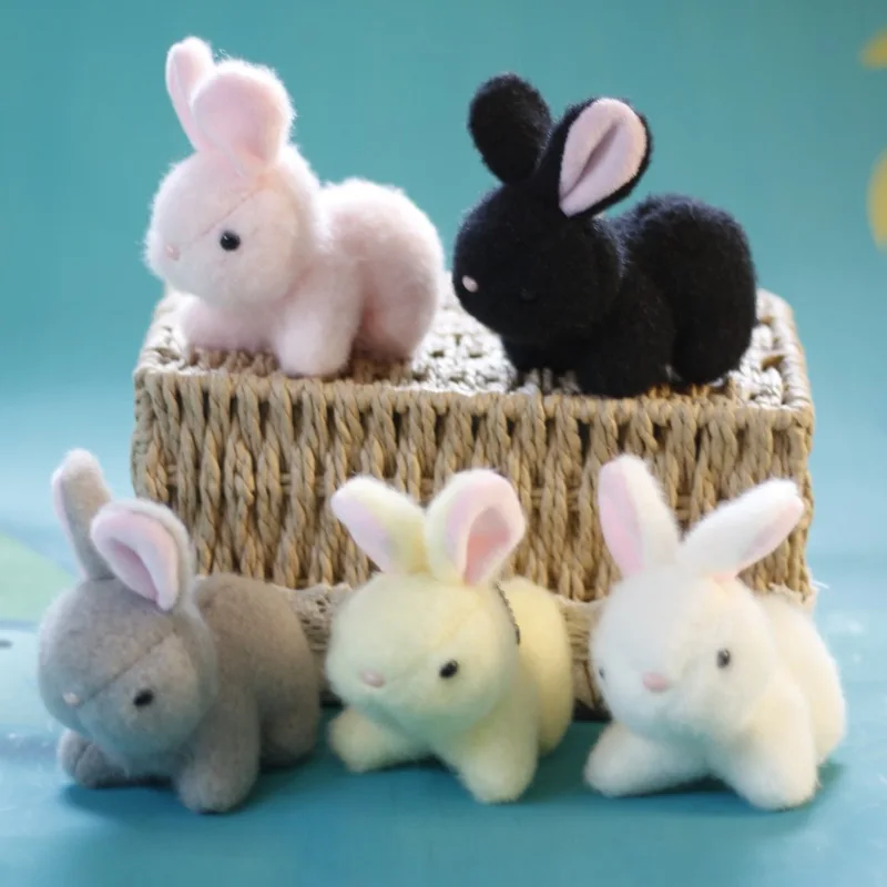 

1PCS 10CM New Cute Bunny Pendant Plush Toy Simulation Cartoon Bunny Doll Kawaii Doll Bag Charm Keychain Children's Gifts