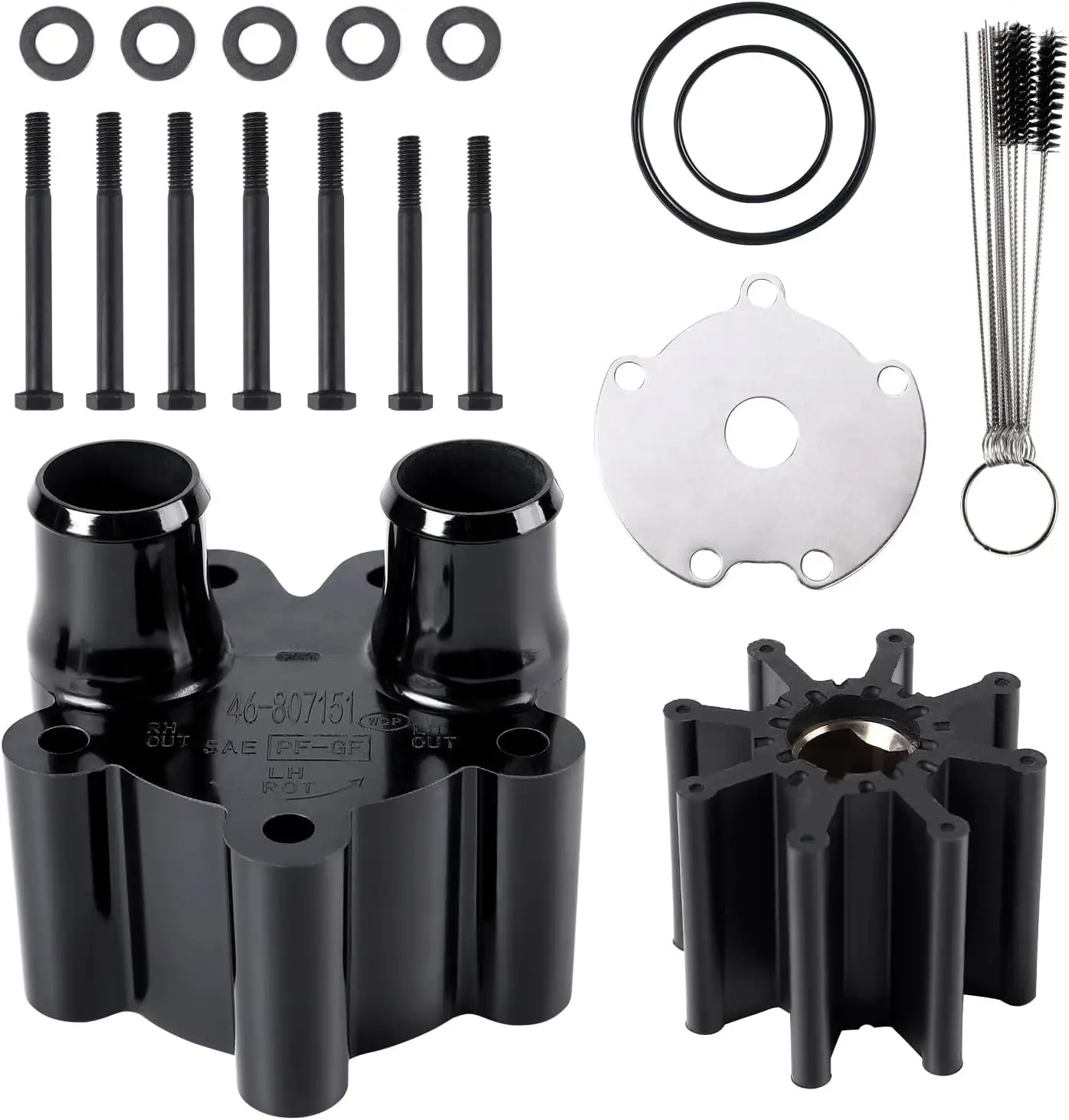Water Pump Housing & Impeller Kit 46‑807151A14 A7 for MerCruiser Alpha Bravo (18‑3150 9‑48350)