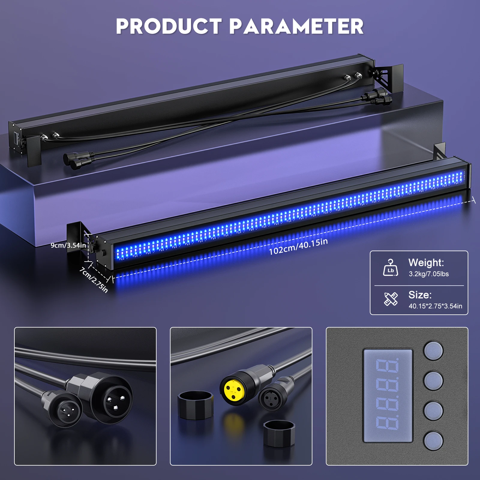 Yiflamefly 100W Waterproof Stage Light Bar With 168Pcs RGB&168Pcs SMD 5050 White LED DMX Wall Washer Light For Outdoor Building