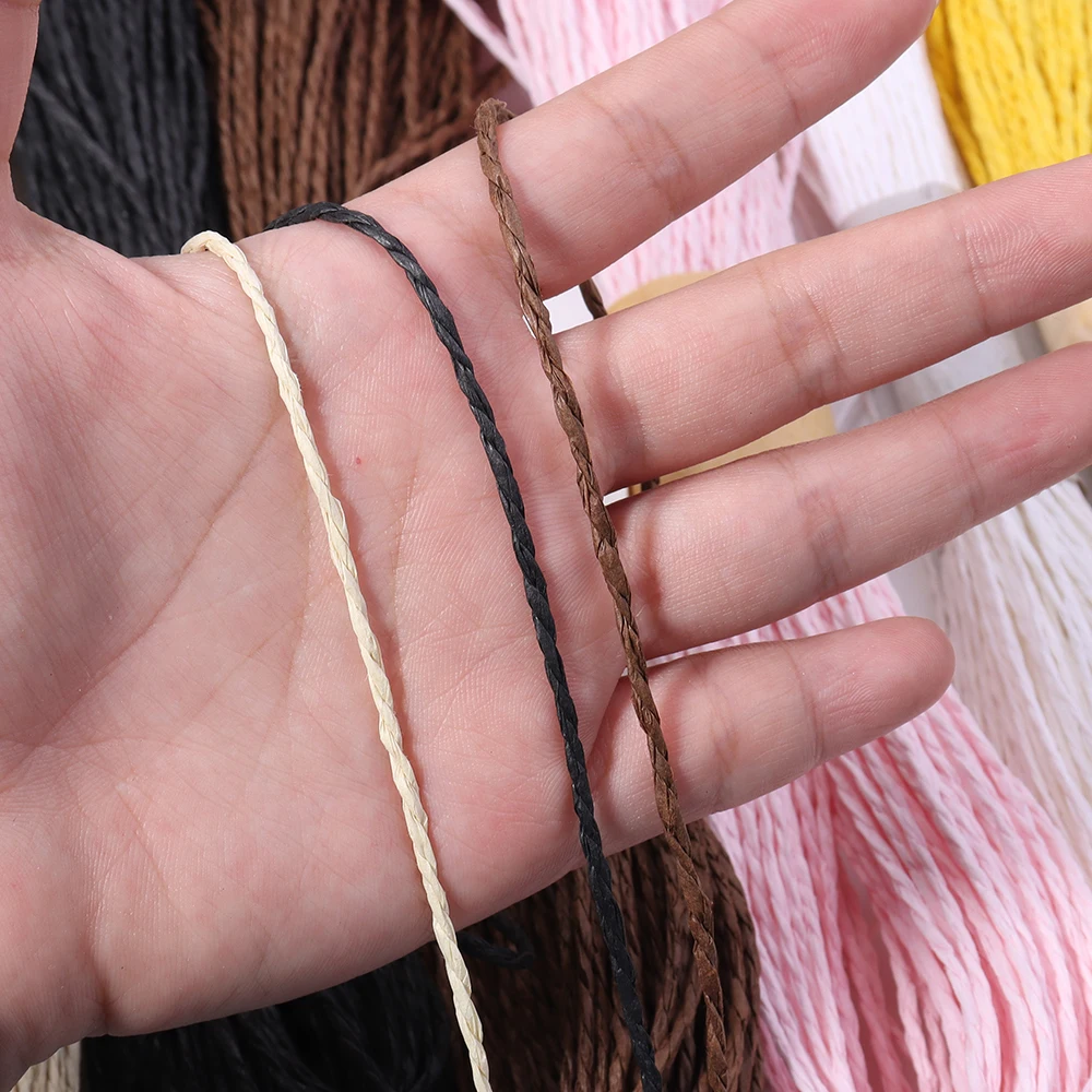 Ca. 30 m bunte Raffia-Gras-Schnur, geflochtenes Seil, Doppelstrang, DIY-Schmuckherstellung, Geschenkverpackung, Blumenkunst, Dekorationszubehör – Detail 3