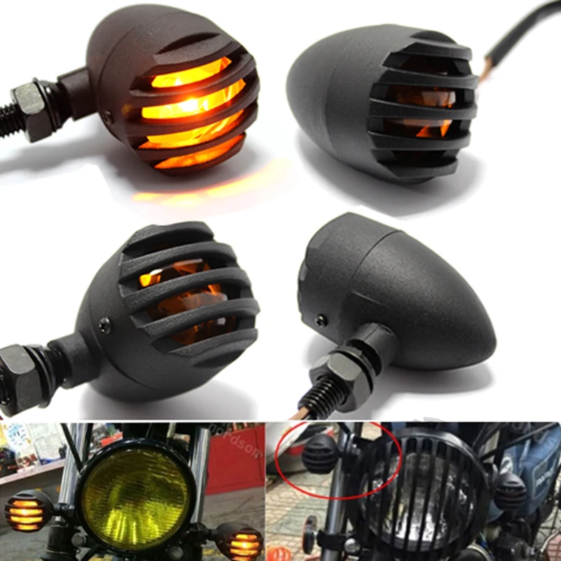 

2 PCS Motorcycle LED Red Brake Blinker Turn Signal Tail Lights Flashing Light Amber Signal Lamp For Harley Honda