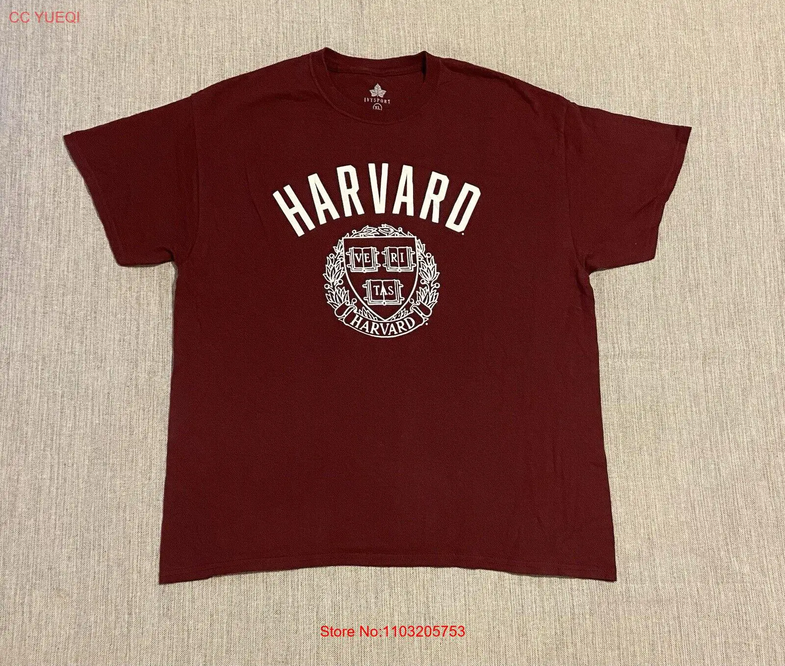 Harvard Men's T-Shirt Size XL Crimson White Graphic Print Short Sleeve