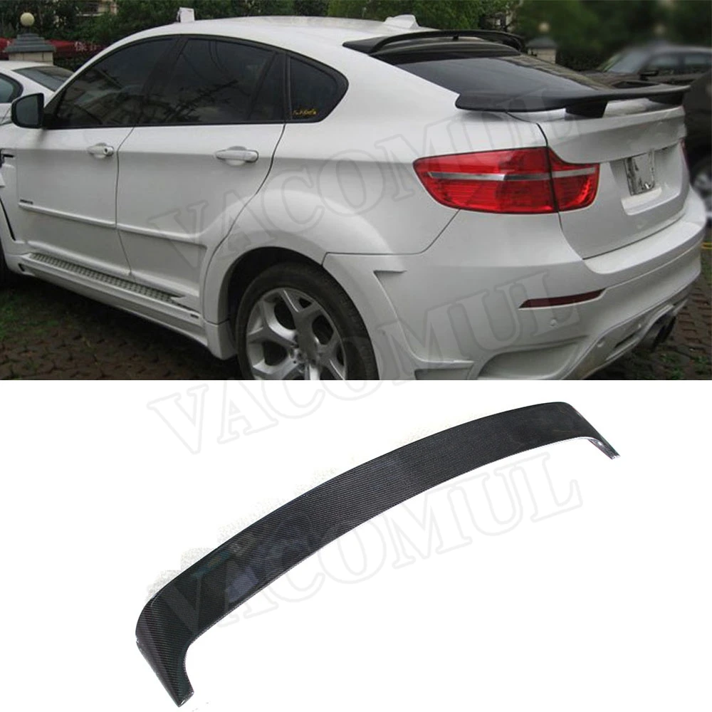 

Задний спойлер из углеродного волокна, крылья багажника для BMW X6 E71 2008-2014, задний спойлер на крышу в стиле HM, автомобильные аксессуары