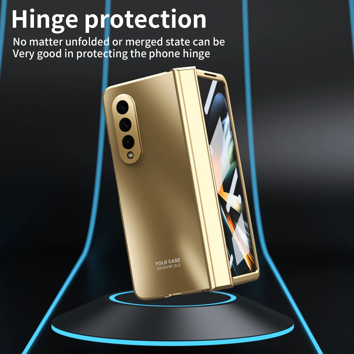 For Samsung Galaxy Z Fold 6 5 Case Hinge Plating Armor Fold 4 3 360 Full-Body Tempered Glass Protector Film Folding Cover